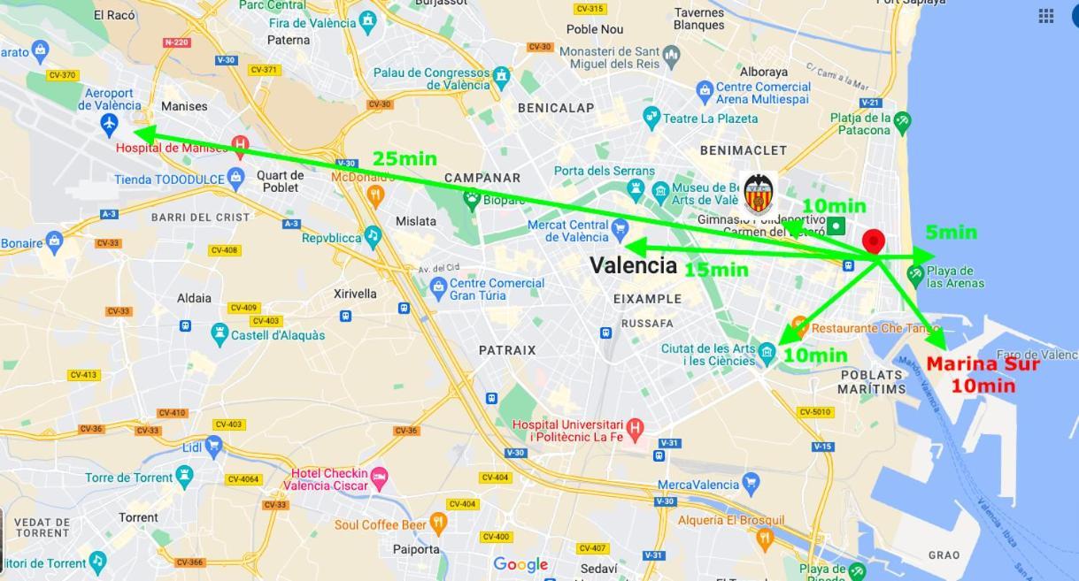 Best Valencia Beach Rooms-Shared Flat Bagian luar foto
